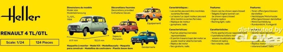 Maquette Voiture : Renault 4L - Heller