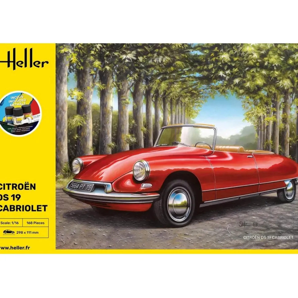 Maquette Voiture : STARTER KIT - Citroen DS 19 Cabriolet - Heller