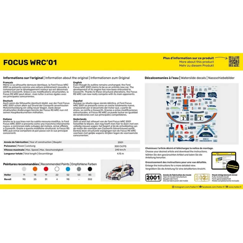 Maquette Voiture : STARTER KIT- Focus WRC'01 - Heller