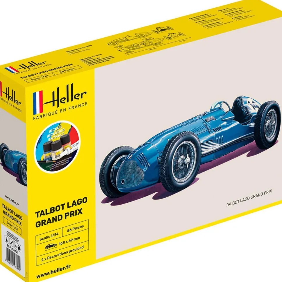 Maquette voiture : Starter Kit : Talbot Lago Grand Prix - Heller