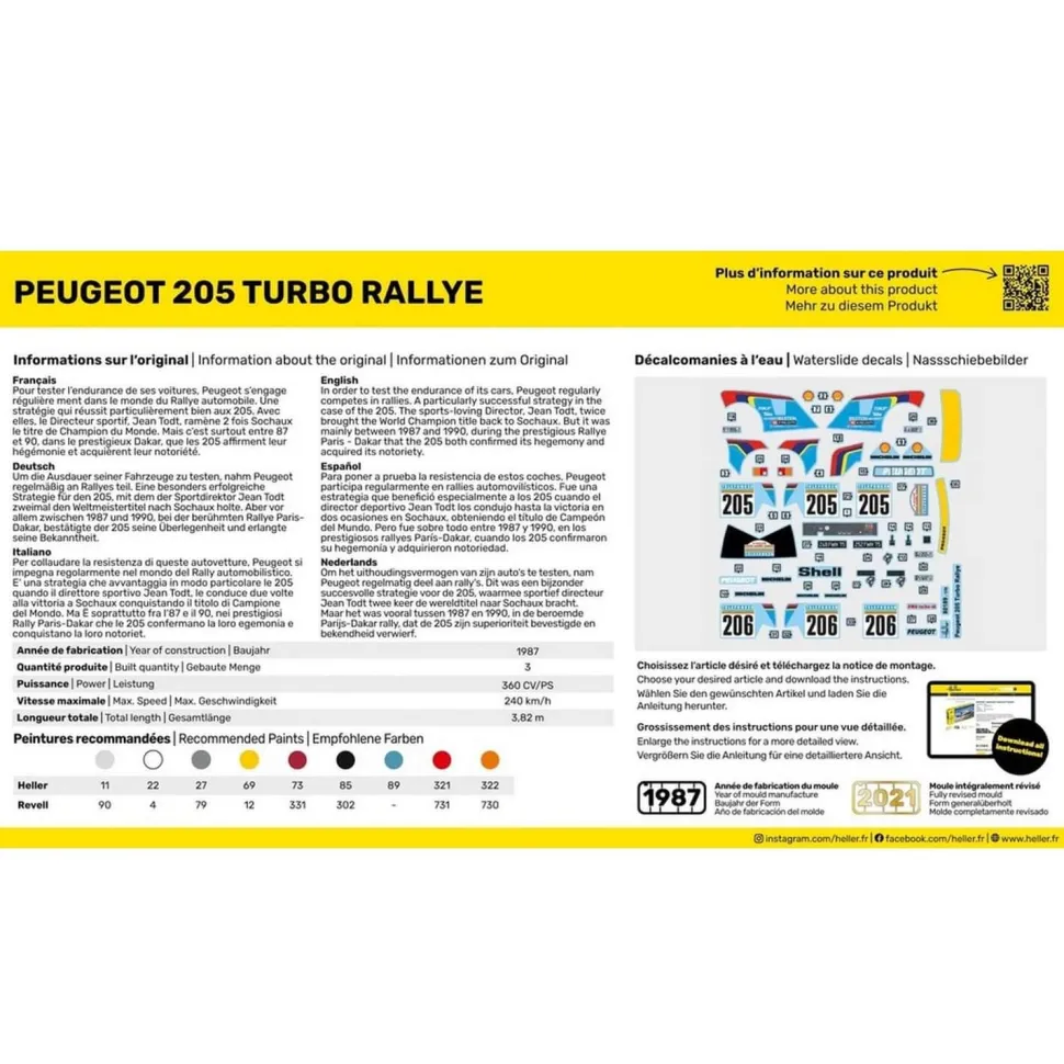 Maquette Voiture : STARTER KIT-Peugeot 205 Turbo - Heller
