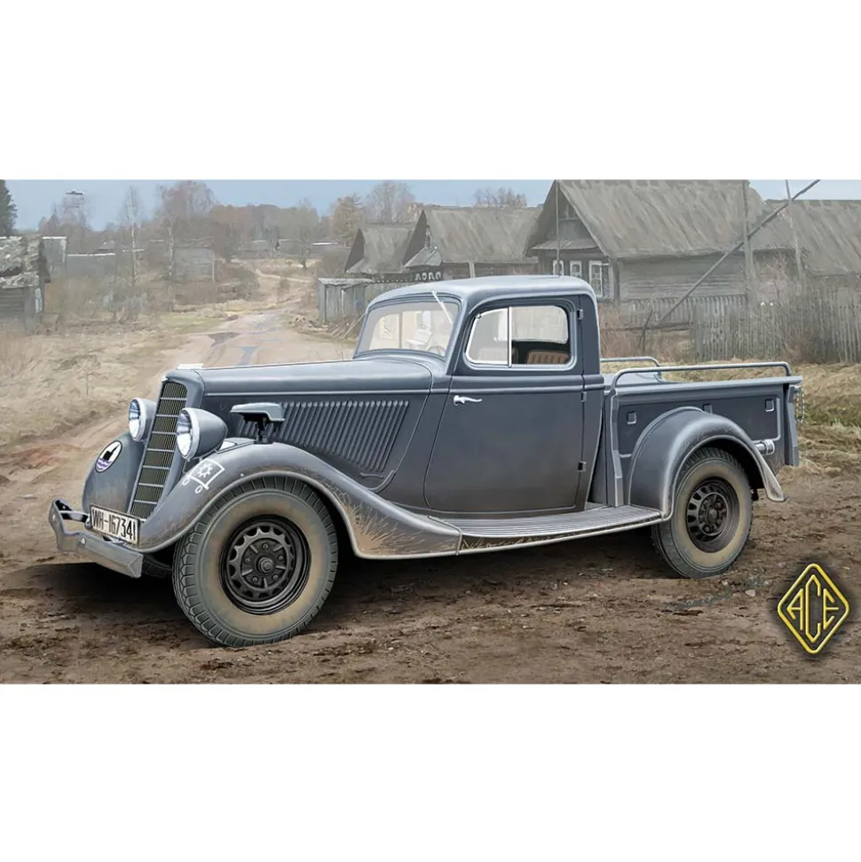 Maquette Voiture : WWII Soviet Pick-Up Gaz M-415 - ACE