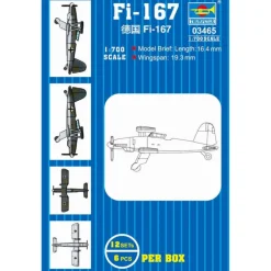 Maquettes avions : Set 12 mini avions Fi-167 - Trumpeter