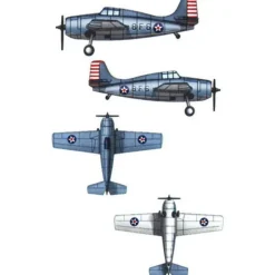 Maquettes avions : Set mini avions Grumman F4F-4 Wildcat - Trumpeter