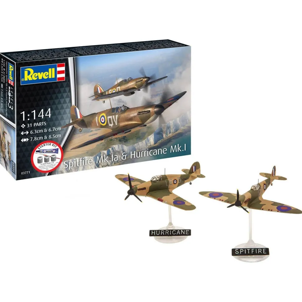 Maquettes avions : Starter Kit : Spitfire Mk.Ia et Hurricane Mk.I - Revell