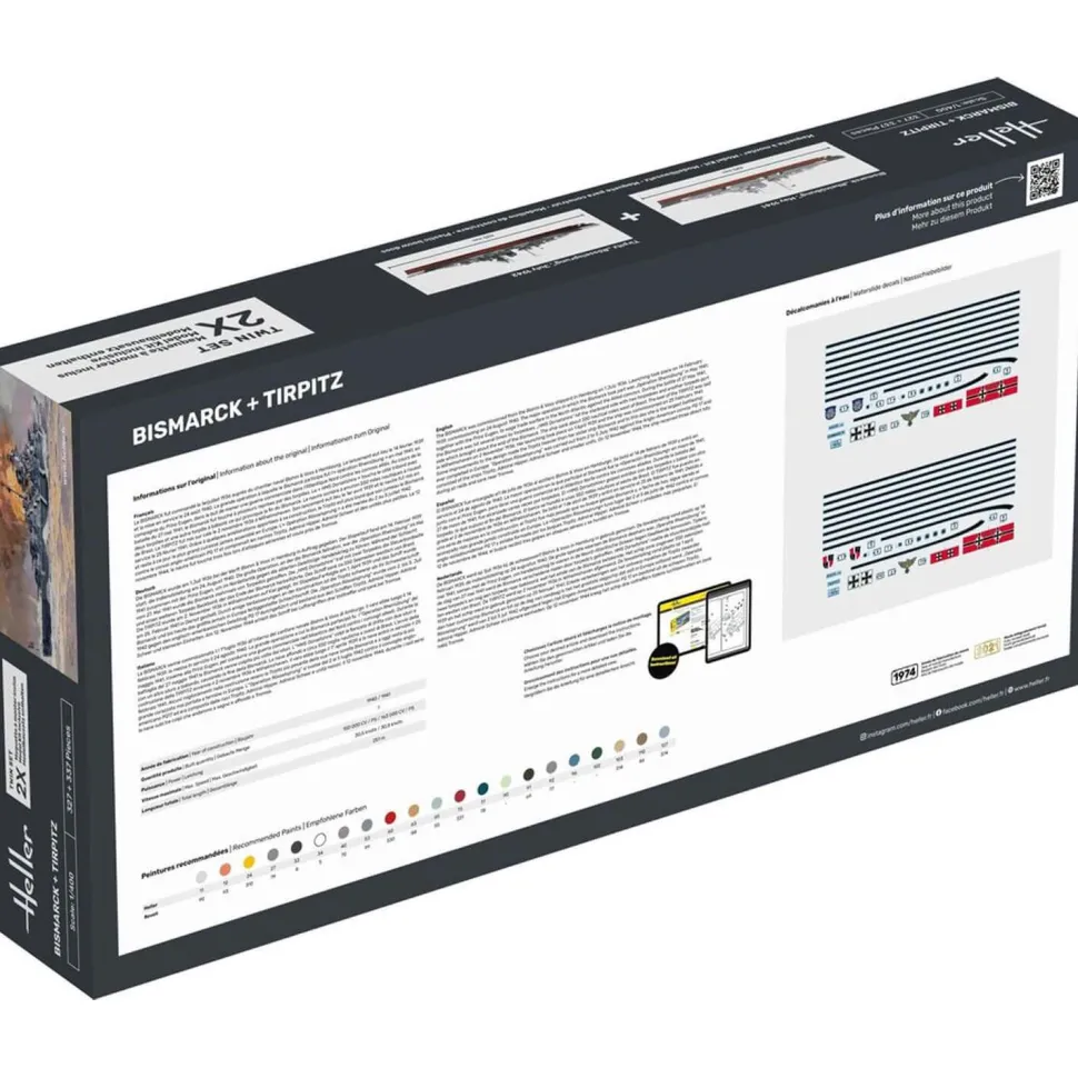 Maquettes bateaux : Collection historique : Starter Kit : Bismarck et Tirpitz - Heller