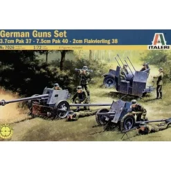 Maquettes canons allemands : Pak 37 / Pak 40 / Flakvierling 38 avec figurines - Italeri