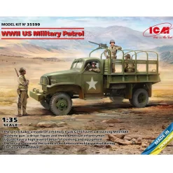 Maquettes véhicules et figurines : Patrouille militaire américaine de la Seconde Guerre Mondiale - ICM