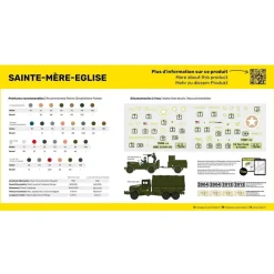 Maquettes véhicules militaires : Sainte Mère l'Eglise : GMC, JEEP et figurines - Heller