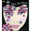 Maquillage visage autocollant Fleur de Carnaval - RueDeLaFete