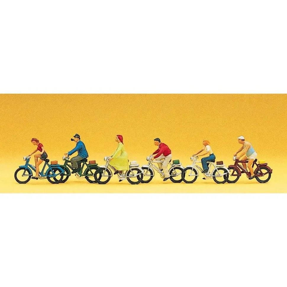Modélisme HO : 6 figurines cyclistes - Preiser