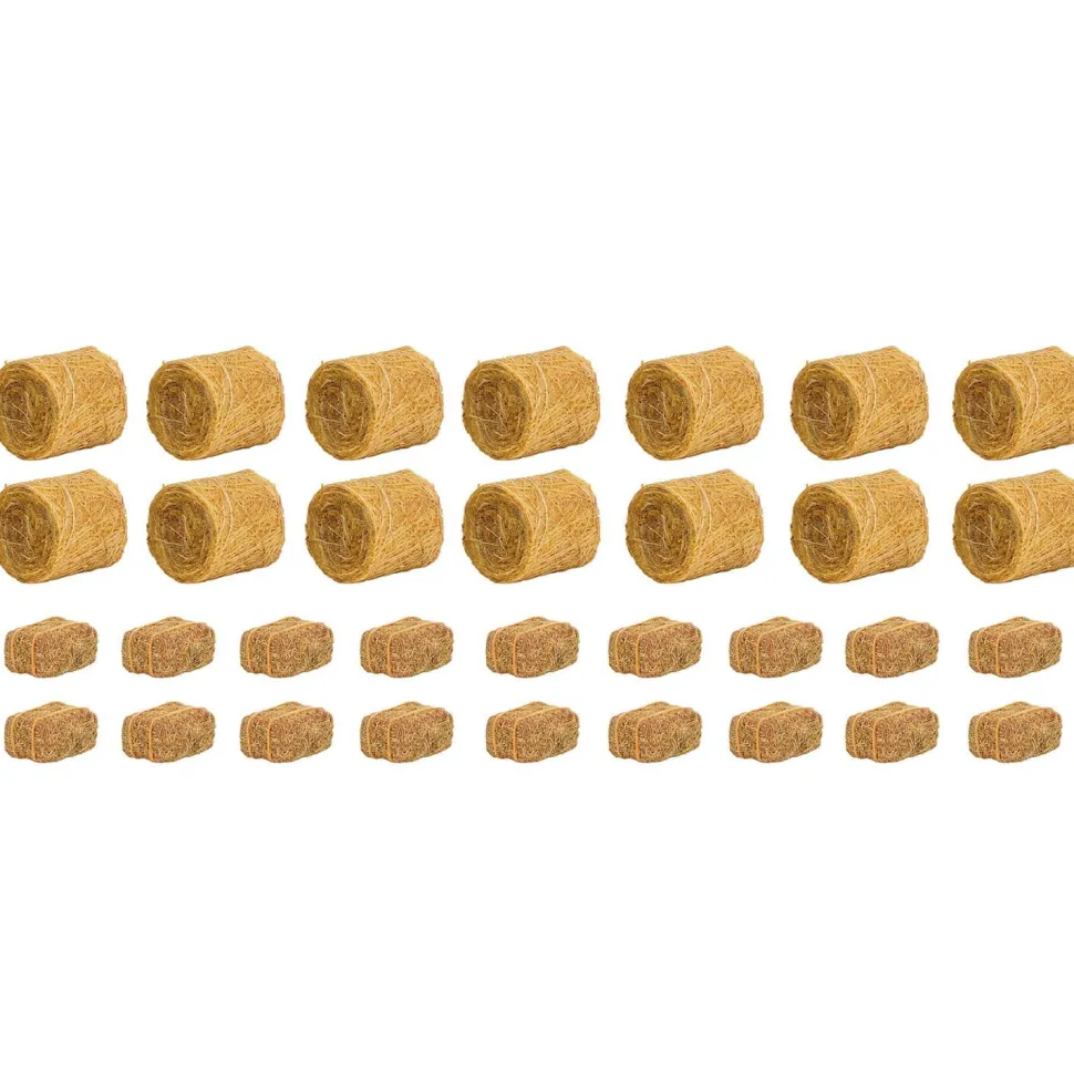 Modélisme HO : Accessoires de décor : 14 meules de foin rondes et 18 carrées - Faller