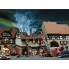 Modélisme HO : Ruine d'incendie Auberge Au Soleil - Faller