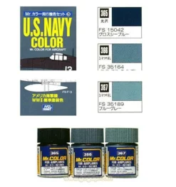 Mr.Hobby CS-653 CS653 U.S. Navy Colors for Aircraft (WW2) 3x18ml - Mr Hobby - Gunze