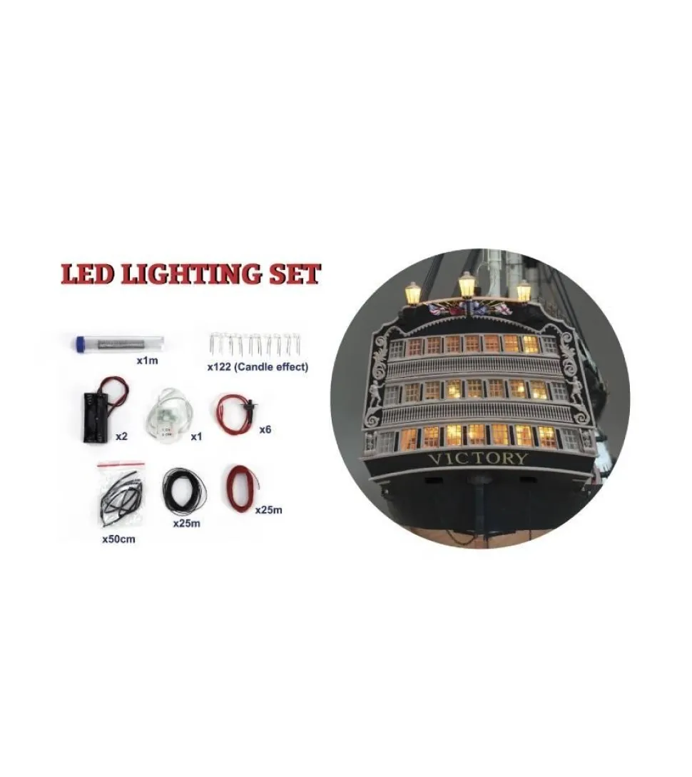Nouveau Ensemble d'Illumination LED pour Maquette Bateau HMS Victory - Artesania