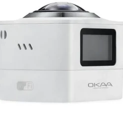 OKAA 360 Degree Panoramic Sports Action Camera WiFi 1440P 30FPS Blanche - BGD