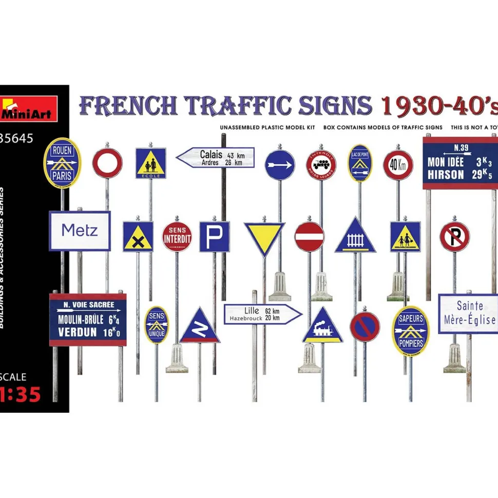 Panneaux de signalisation français 1930-40 – 1:35 - Mini Art
