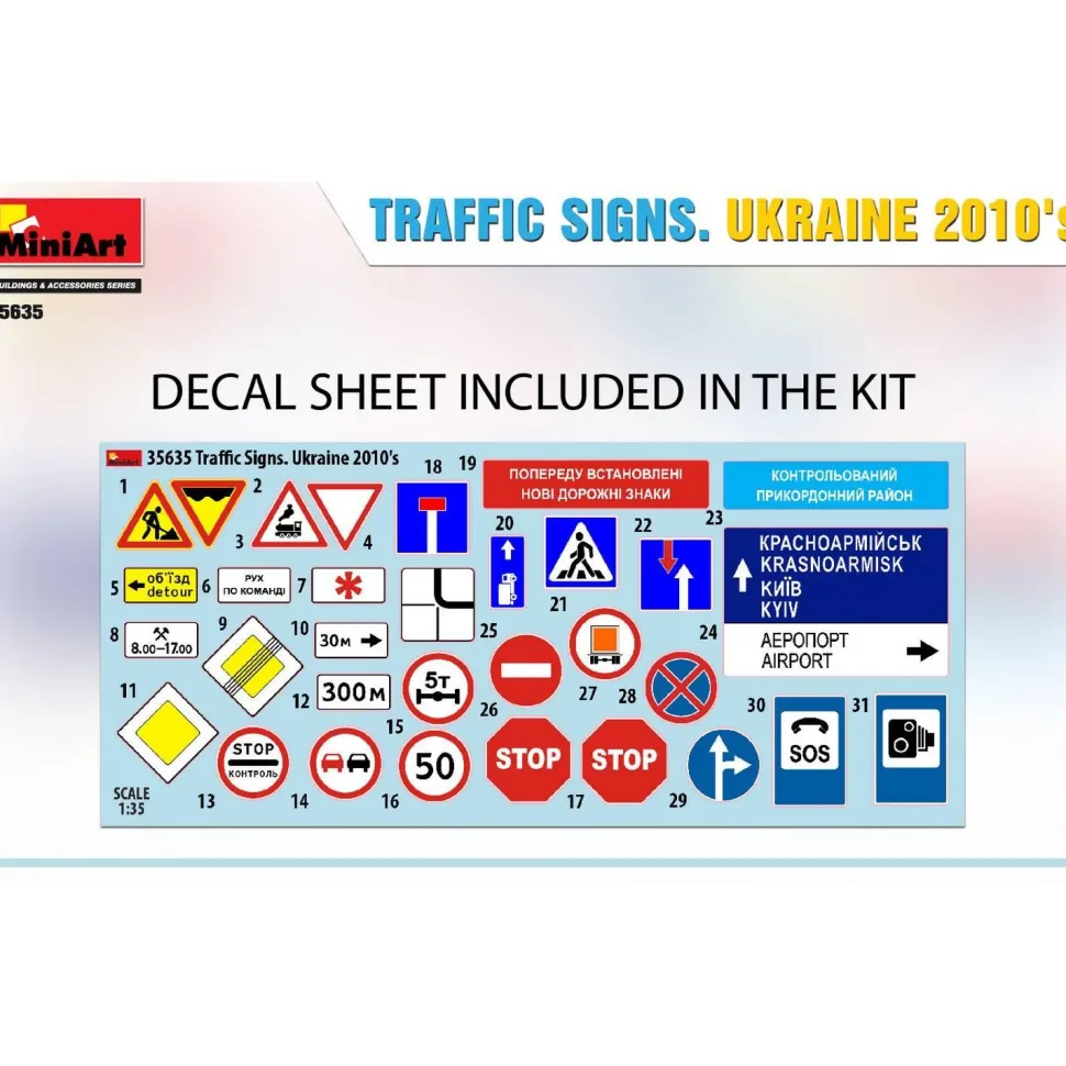 Panneaux de signalisation Ukraine 2010 – 1:35 - Mini Art