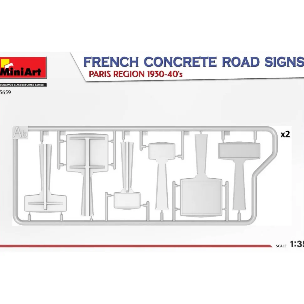 Panneaux routiers béton Paris 1930-40 – 1:35 - Mini Art