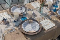 Paquet de 10 Assiettes Coquillages 22,5cm - RueDeLaFete