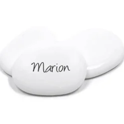 Paquet de 6 Galets marque-places, Blanc - RueDeLaFete