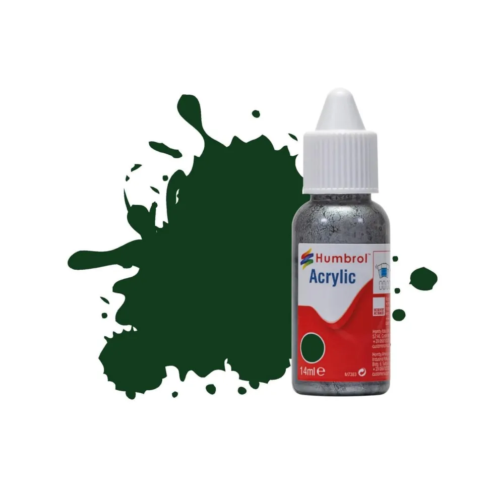 Peinture N°3 Vert Brunswick - Brillant : Acrylique : 14 ml - Humbrol