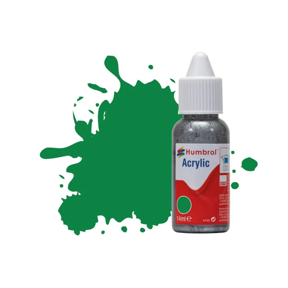 Peinture N°2 Vert Emeraude - Brillant : Acrylique : 14 ml - Humbrol