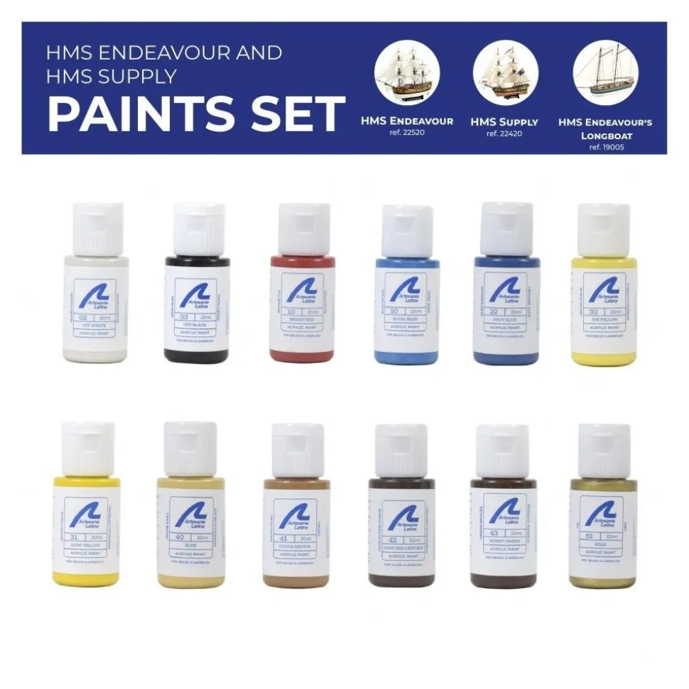 PEINTURES POUR MAQUETTES HMS ENDEAVOUR ET SUPPLY - Artesania