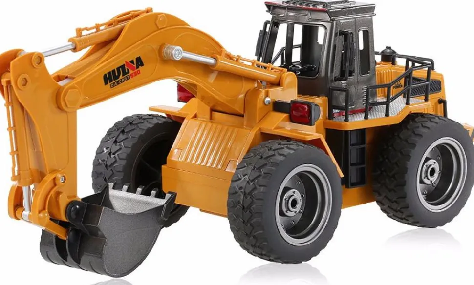 Pelleteuse sur roues 1/18 RTR 2.4Ghz avec godet métal - Hui Na Toys