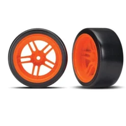 Pneus + Jantes Arriere Orange 1,9 Drift (2) - Traxxas - Traxxas