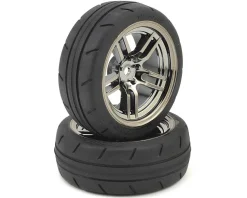 Pneus + Jantes Avant Chromees Noir 1,9 (2) - Traxxas - Traxxas