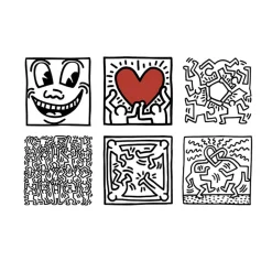 Puzzle 9 cubes en bois Keith Haring - Vilac
