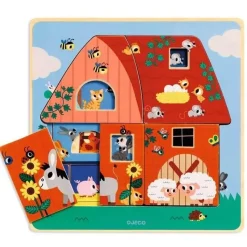 Puzzle 3 niveaux : chez Moo - Djeco