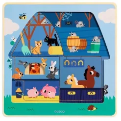Puzzle 3 niveaux : chez Moo - Djeco