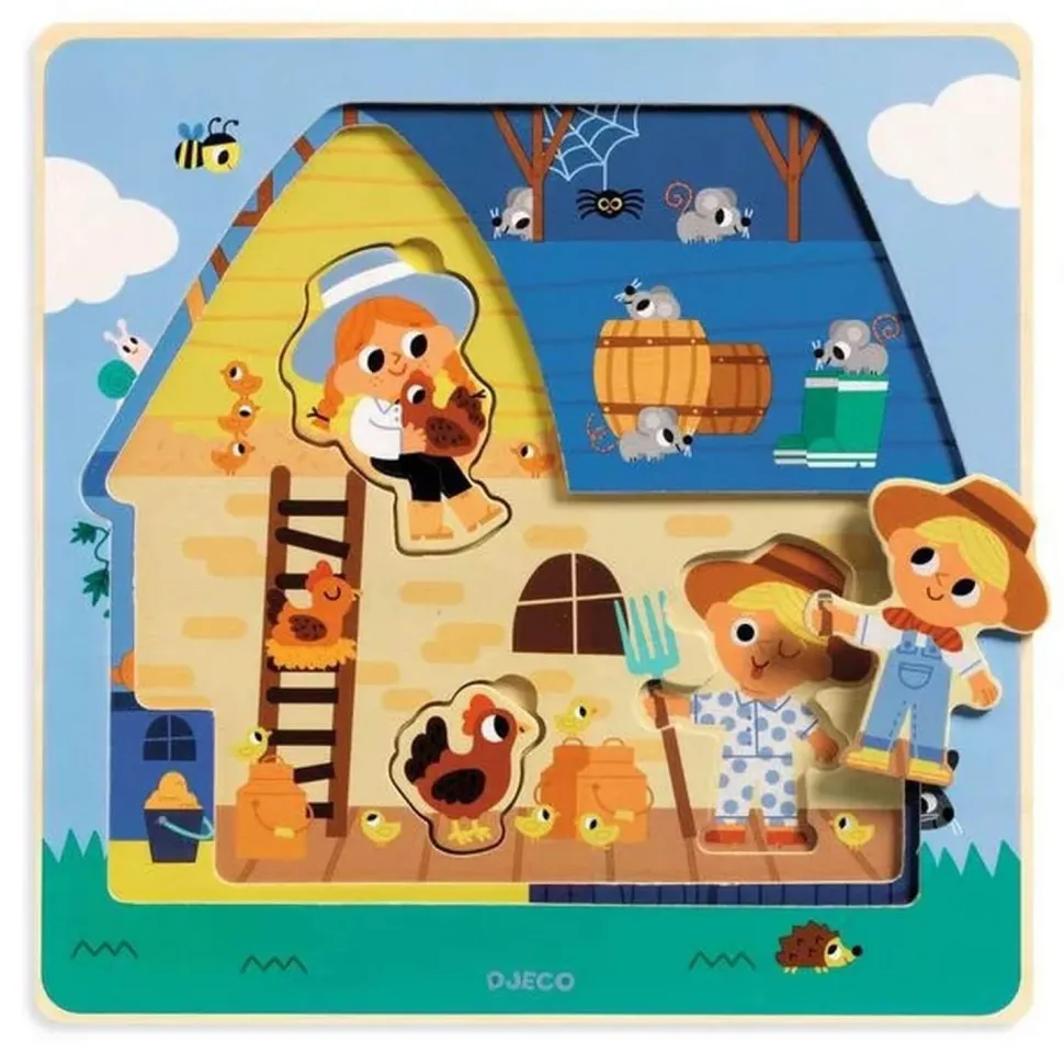Puzzle 3 niveaux : chez Moo - Djeco