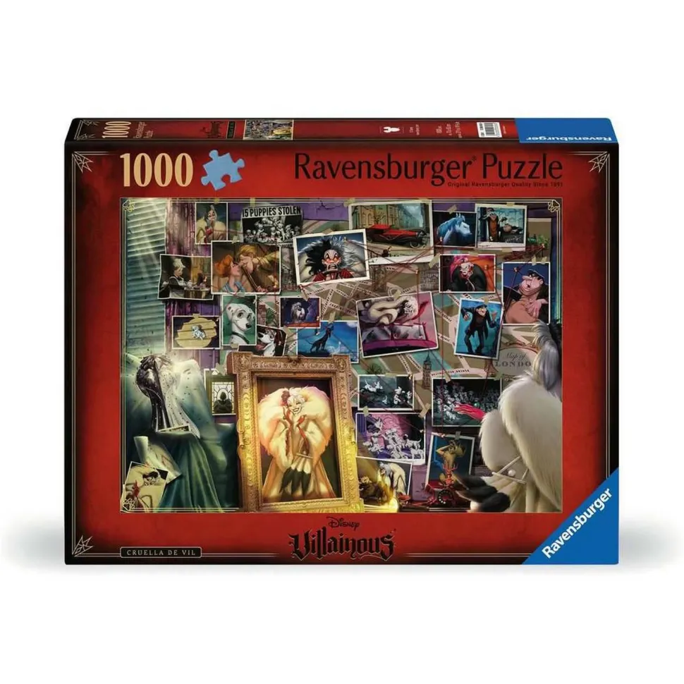 Puzzle 1000 pièces : Disney Villainous : Cruella d'Enfer - Ravensburger