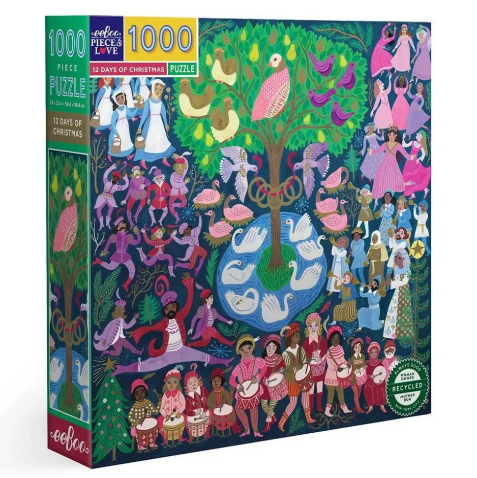 Puzzle 1000 pièces : 12 jours de Noël - Eeboo