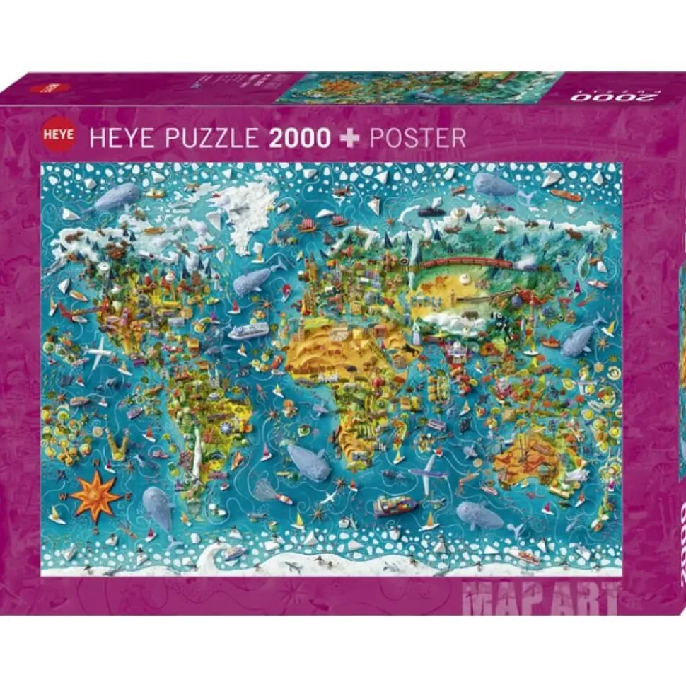Puzzle 2000 pièces : Map Art Miniature World - Heye