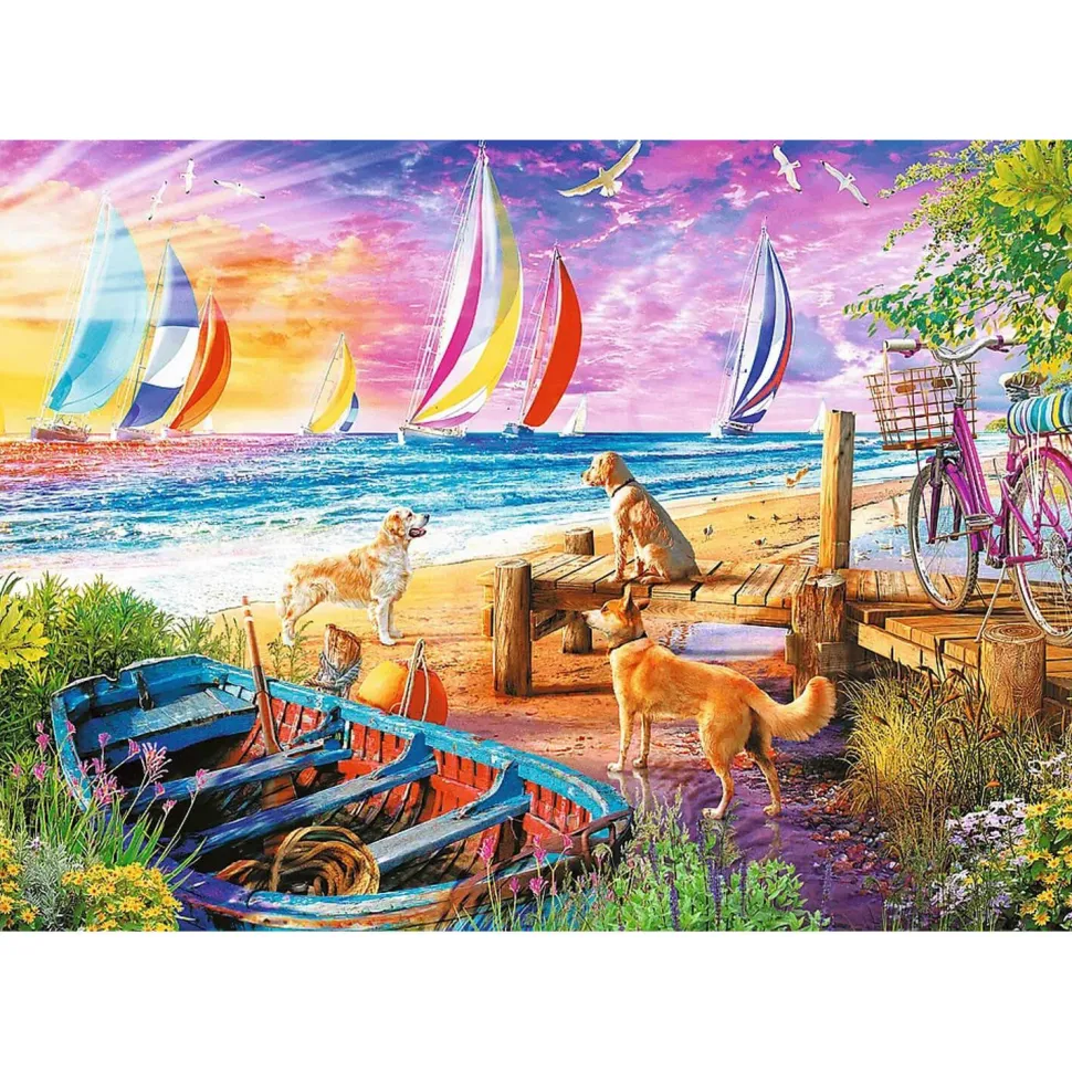 Puzzle 1000 pièces : Unlimited Fit Technology : Vue sur les Voiliers - Trefl Prime