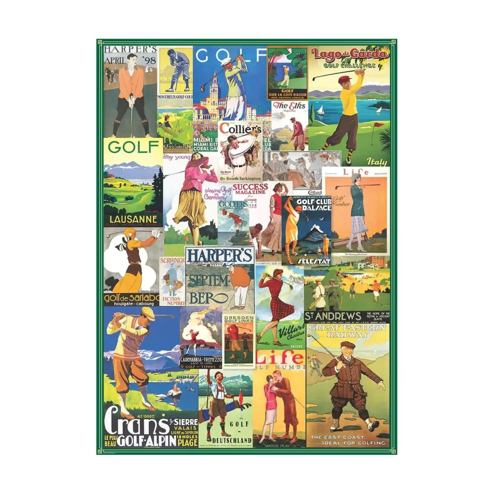 Puzzle 1000 pièces : Affiches de golf vintage - Eurographics