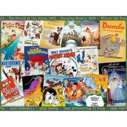 Puzzle 1000 pièces : Affiches vintage des films Disney - Ravensburger