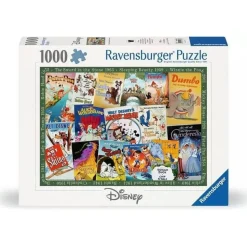 Puzzle 1000 pièces : Affiches vintage des films Disney - Ravensburger