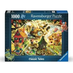 Puzzle 1000 pièces : Alerte chez les 3 petits cochons / Dean MacAdam - Ravensburger