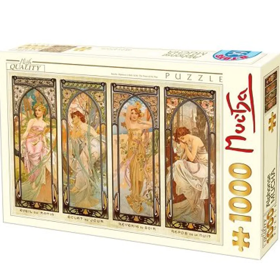 Puzzle 1000 pièces - Alphonse Mucha : Les heures du jour - DToys
