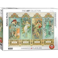 Puzzle 1000 pièces : Alphonse Maria Mucha : Les 4 saisons - Eurographics