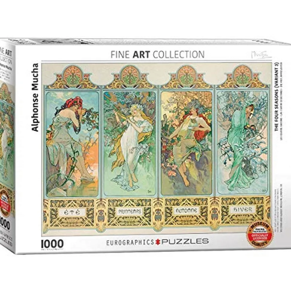 Puzzle 1000 pièces : Alphonse Maria Mucha : Les 4 saisons - Eurographics