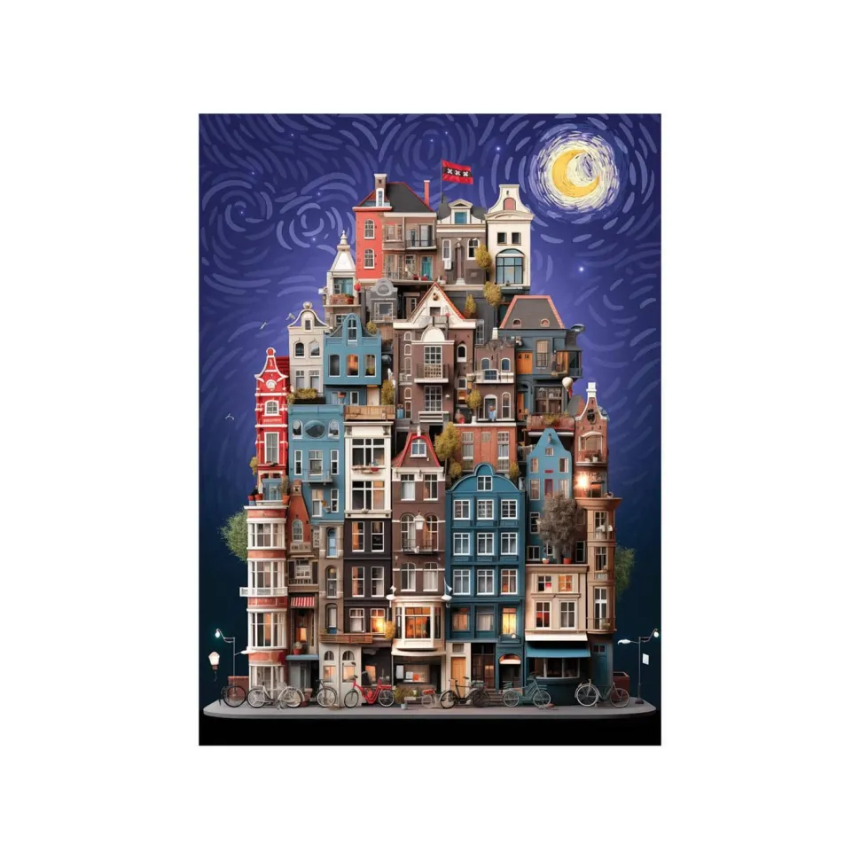 Puzzle 1000 pièces : Amsterdam nuit étoilée - Anatolian