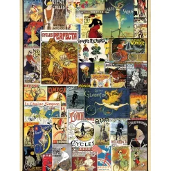Puzzle 1000 pièces : Anciennes affiches de vélos - Eurographics