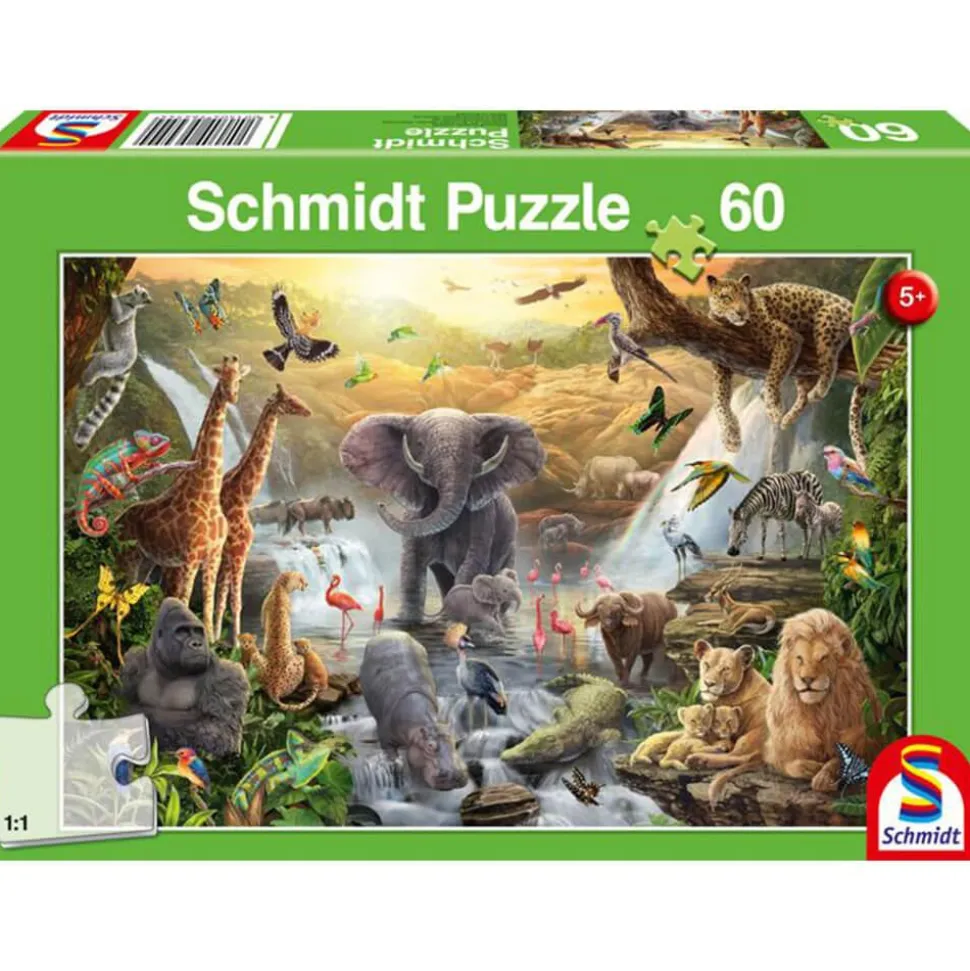 Puzzle 60 pièces : Animaux en Afrique - Schmidt
