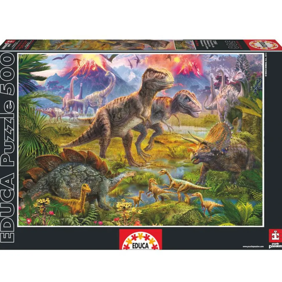 Puzzle 500 pièces : Au temps des dinosaures - Educa